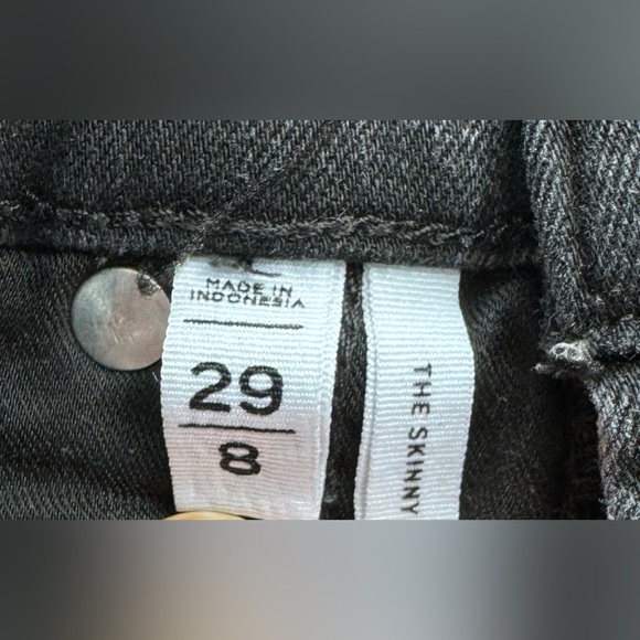 LOFT Women's Distressed Black High Rise Skinny Ankle Jeans - Size 29/8 - Picture 3 of 5